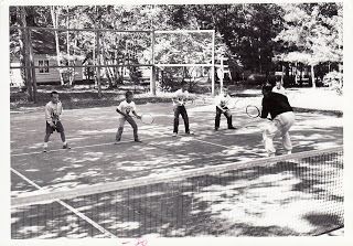 Badminton being played