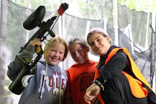 Girls playing PAINTBALL