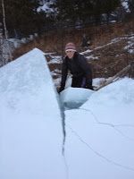 Alli atop the ice ridge