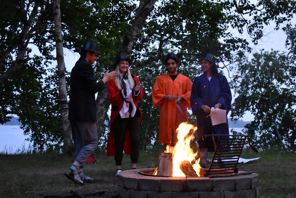 Campers enjoying a group activity related to their shared hobbies