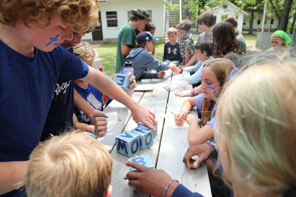 learning group games and leadership skills at Camp Foley