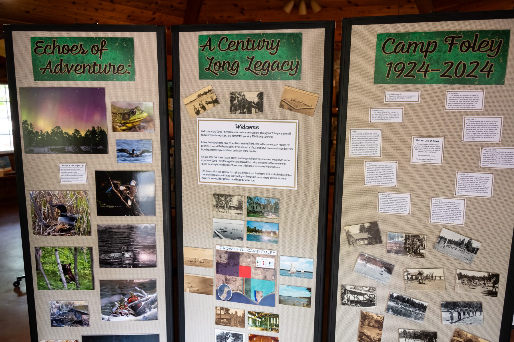 4 brackets of the Foley Museum display the name of the museum.